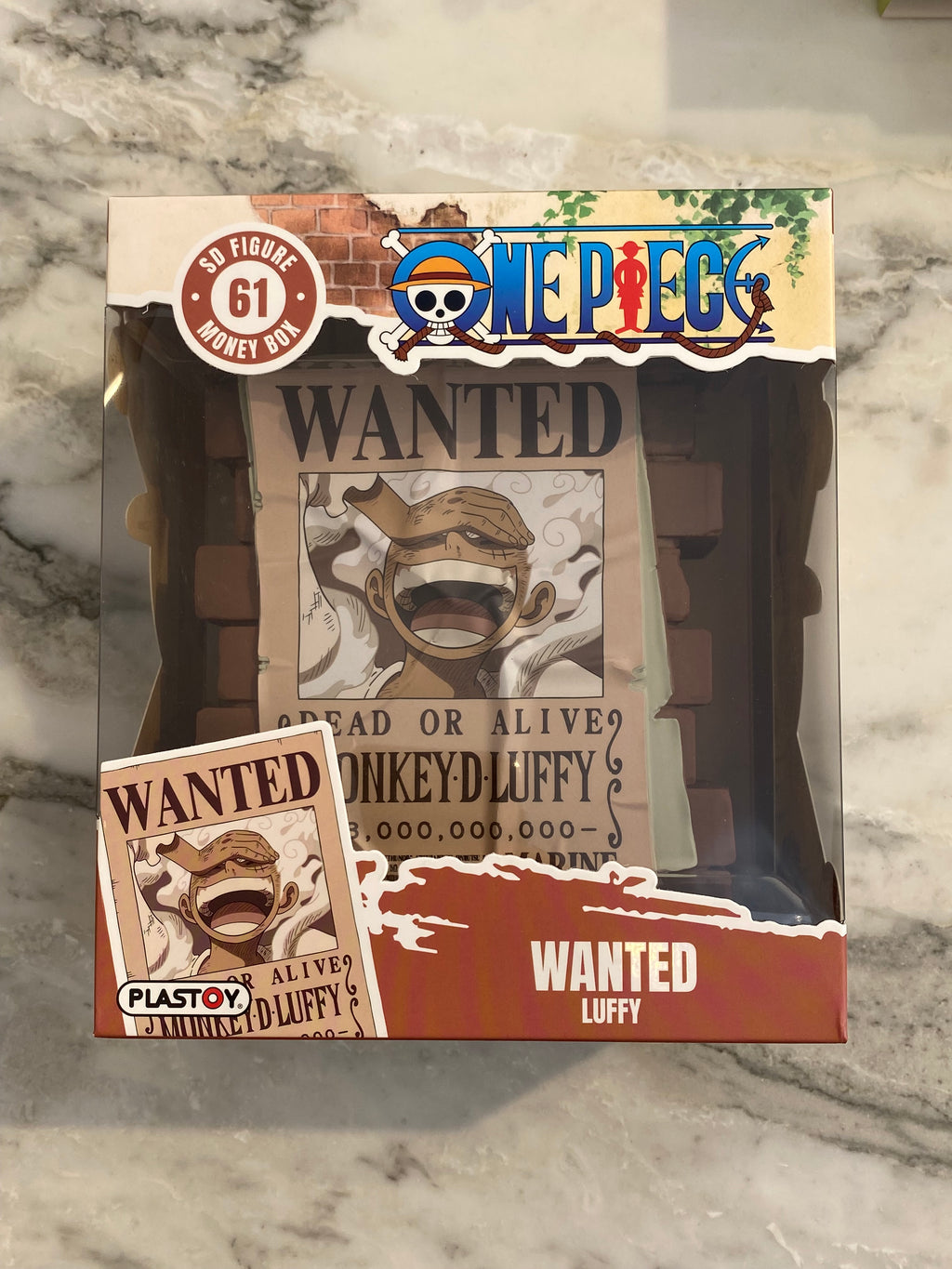 One Piece Poster Wanted Monkey D. Luffy Money Box Salvadanaio PLASTOY