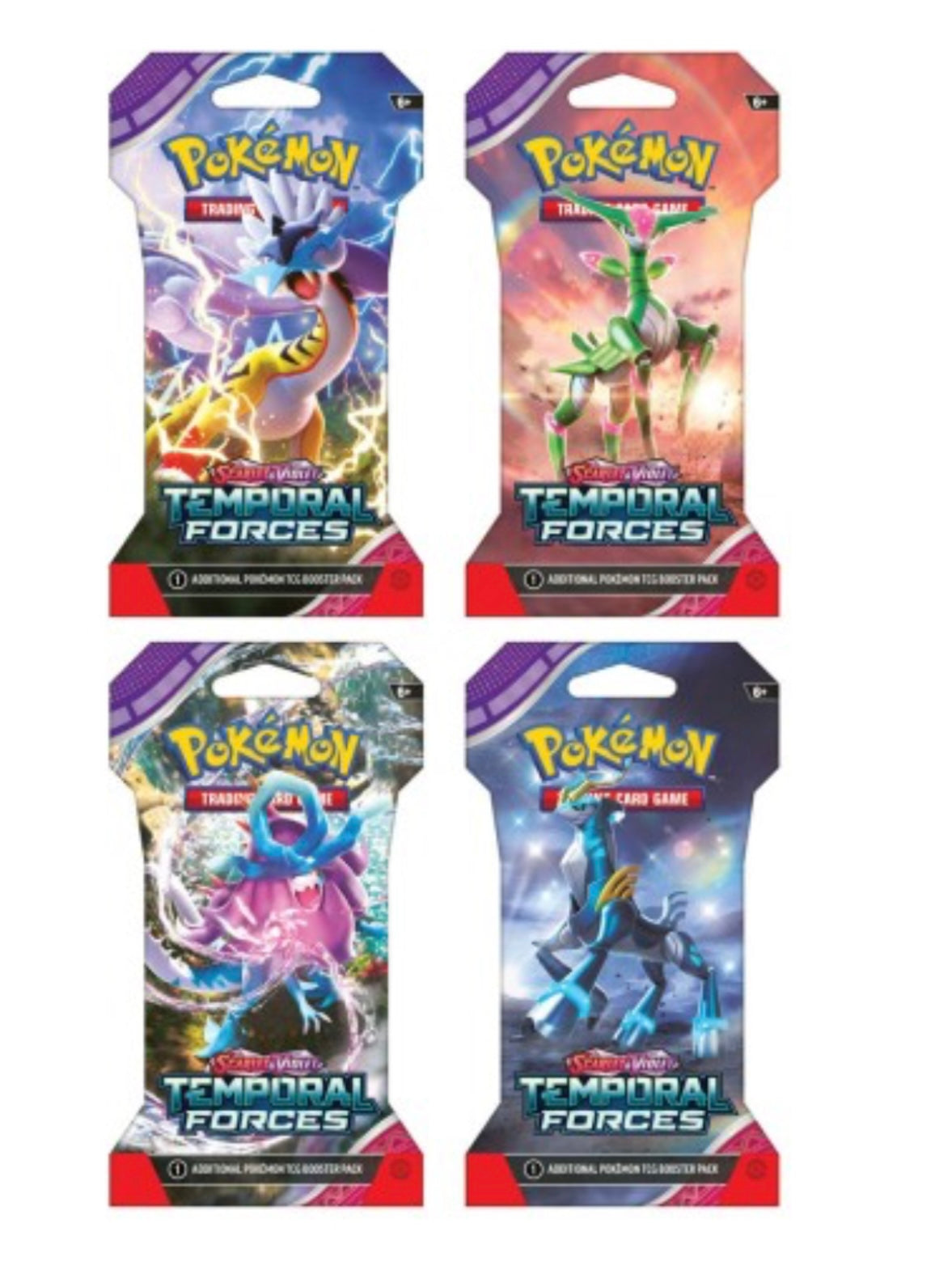 Pokemon Scarlet and Violet - Sleeved Temporal Forces 1 Booster Pack - ENG